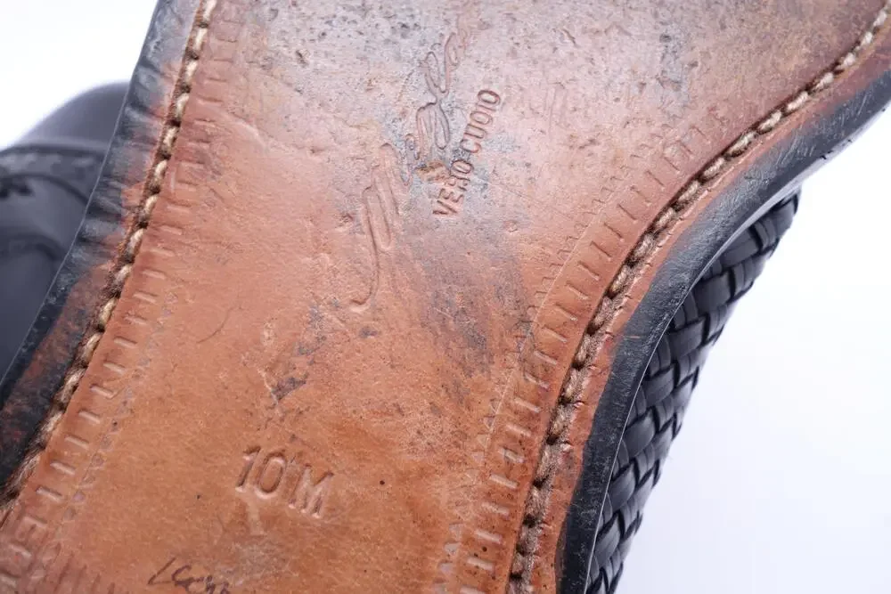 Mezlan San Juan Shoes Mens Size 10 M Black Woven Leather Cap Toe Oxford Dress